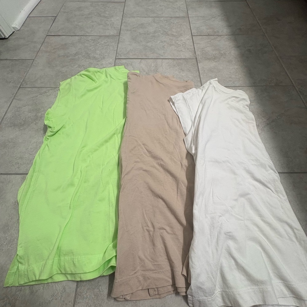 Target set of Three Sleeveless Tops - White, Green, Tan - Picture 3 of 7